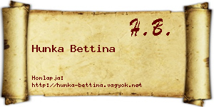 Hunka Bettina névjegykártya